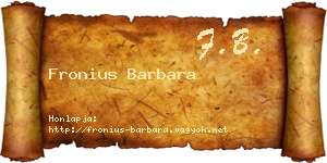 Fronius Barbara névjegykártya